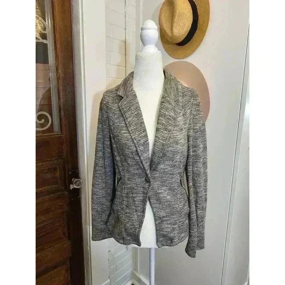 41 Hawthorn Women's Size L Gray 100% Cotton Blazer